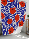 Bohemian Mushroom Bathroom Set: Shower Curtain, Bath Mat, and Toilet Cover