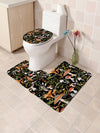 Bohemian Mushroom Bathroom Set: Shower Curtain, Bath Mat, and Toilet Cover