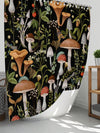 Bohemian Mushroom Bathroom Set: Shower Curtain, Bath Mat, and Toilet Cover