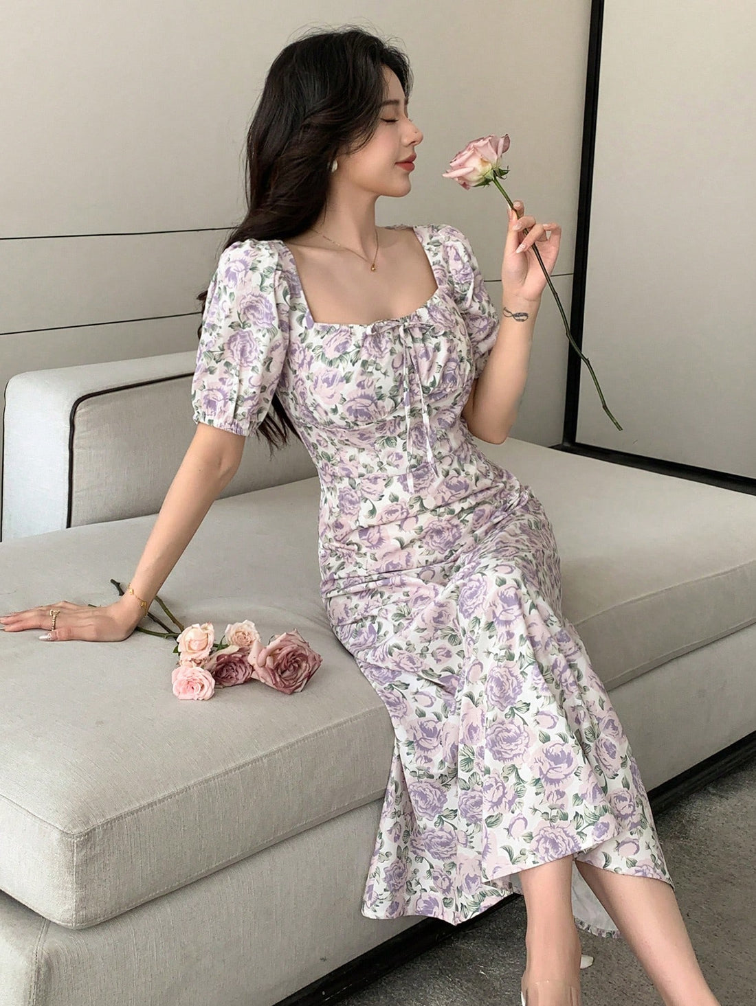 Elevate your summer style with our Summer Dreams Floral Maxi Dress. The stunning floral print and bubble sleeves add a touch of whimsy, perfect for any outdoor event. Made with lightweight fabric, this dress ensures comfort while still looking effortlessly chic.