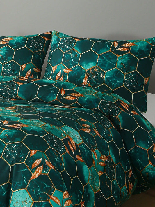 Traditional Printed Bedding Duvet Cover Set: Geometric Floral Style - Complete Your Bedroom