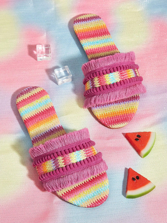 Elevate your summer style with our Bohemian Bliss <a href="https://canaryhouze.com/collections/women-canvas-shoes" target="_blank" rel="noopener">sandals</a>. Made with multicolor woven straw and adorned with tassel accents, these sandals will add a playful touch to any outfit. With a comfortable fit and expert craftsmanship, these sandals are perfect for any bohemian fashionista.