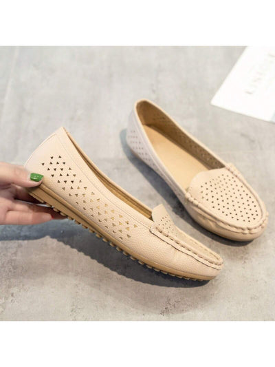 Women's British Style Slip-On Loafers: Non-Slip Driving Shoes for Pregnant Women