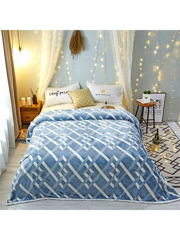 Cozy Cloud Mink Blanket: The Perfect Dorm and Home Companion in Blue Pastoral Style