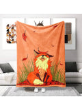 The Cozy Cartoon Fox Coral Fleece Throw <a href=