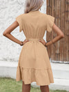 Polka Dot Perfection: Elegant Summer Dress with Ruffled Hem and Waist Belt