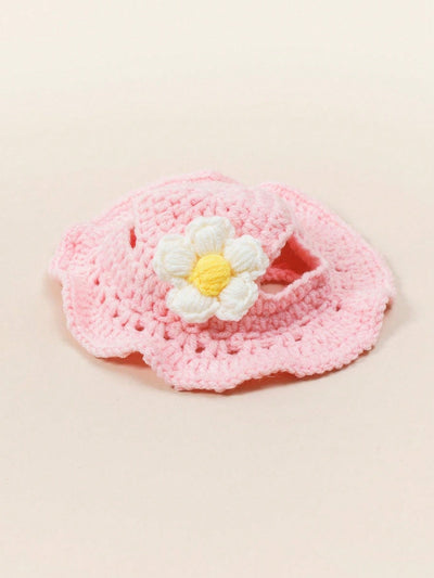 Flower Maid Pet Hat: Knitted, Soft, and Comfortable Costume Headwear