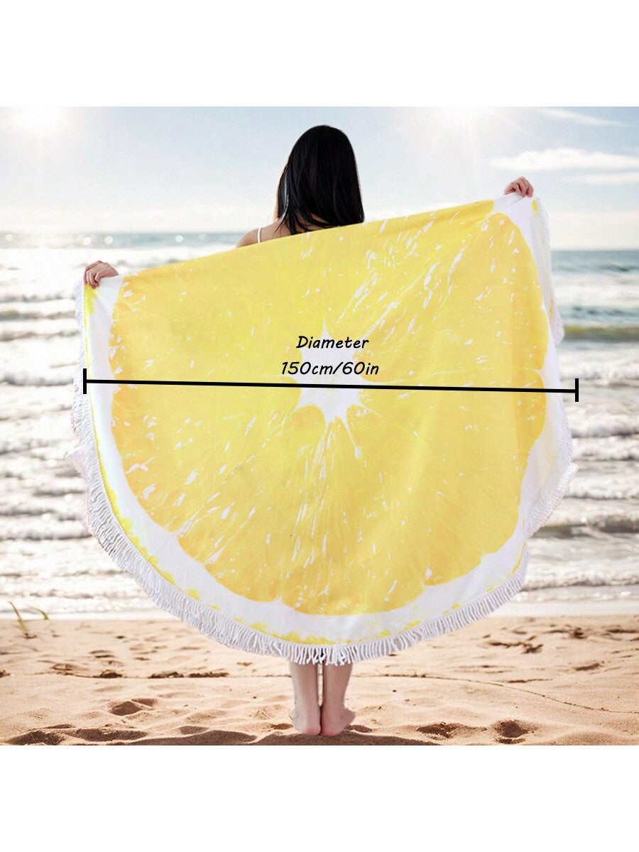 Introducing the Summertime Essential: Soft Microfiber Sand-Free Round Beach Towel. Made with high-quality, lightweight microfiber, this towel is perfect for the beach or pool. Its sand-free design ensures a hassle-free experience, while its soft material guarantees maximum comfort. Enjoy your summer in style and comfort with this must-have beach accessory.