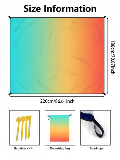 Get Cozy and Stylish on the Sand with Our Large Gradient Waterproof Beach Blanket