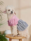 Adorable Bubble Sleeve Pet Skirt: Stylish Striped Design for Cats and Dogs