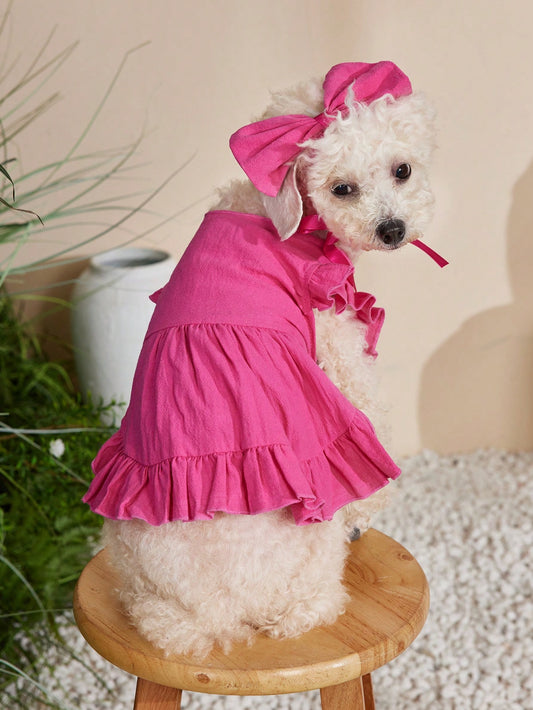 Pretty in Pink: Adorable Bowknot Pet Skirt for Cats and Dogs