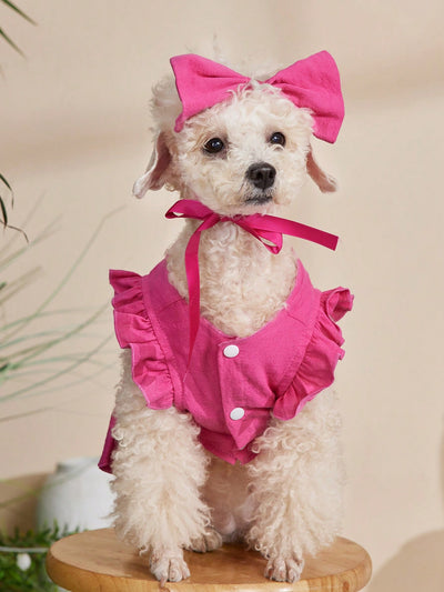 Pretty in Pink: Adorable Bowknot Pet Skirt for Cats and Dogs