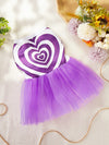 Puppy Love: Purple Mesh Tutu Skirt with Hearts Design for Cats and Dogs