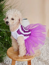 Puppy Love: Purple Mesh Tutu Skirt with Hearts Design for Cats and Dogs