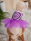 Puppy Love: Purple Mesh Tutu Skirt with Hearts Design for Cats and Dogs