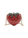 Sweet Strawberry Love: Heart-Shaped Chain Shoulder Crossbody Bag - Perfect Date Gift