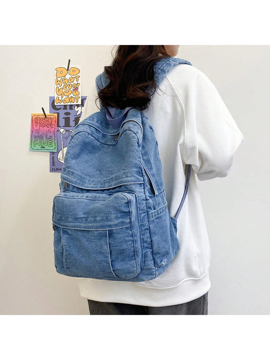 Chic and Functional: Women's Canvas Backpack with Double Shoulder Straps