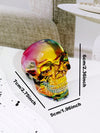 Spectral Splendor: Vibrant Crystal Carved Skull Home Decoration