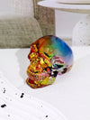 Spectral Splendor: Vibrant Crystal Carved Skull Home Decoration