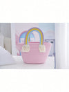 A Cute Rainbow Cloud-Shaped Handbag, The Latest Hand-Woven Beach Vacation Straw Bag That Matches All Styles