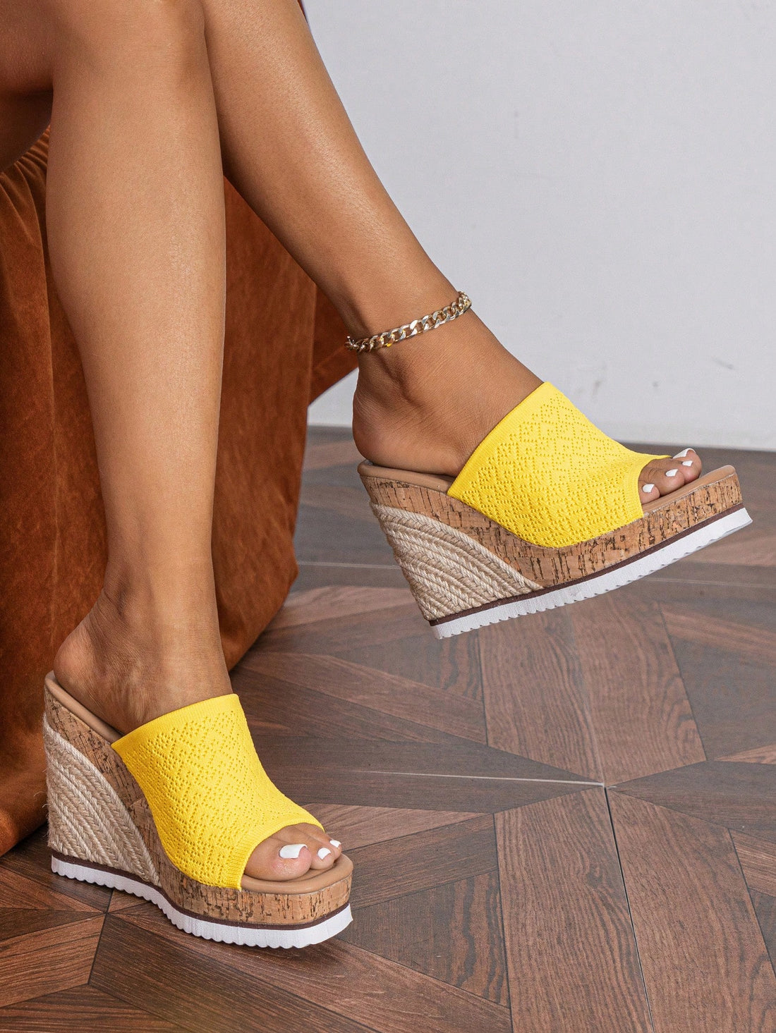 These trendy contrast color wedge sandals are the perfect summer staple for fashion-forward individuals. With their unique design and comfortable wedge heel, they will add a touch of style to any outfit. Get ready to turn heads and make a statement with these must-have sandals.