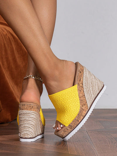 Trendy Contrast Color Wedge Sandals: Your Summer Staple