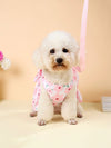 Pretty in Pink: Stylish Polyester Pet Harness Dress with Leash for Small Teddy and Bichon