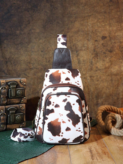 Moo-tiful Multilayer Cow Print Chest Bag for Women