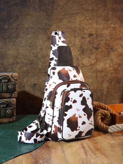 Moo-tiful Multilayer Cow Print Chest Bag for Women