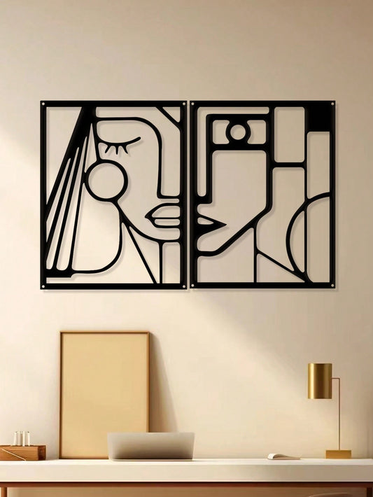 Enhance your living space with our Metallic Harmony wall art. Crafted from high-quality metal, this piece features a unique male and female joint design that adds a touch of modern elegance to any room. Perfect for home decoration, this eye-catching art piece is sure to impress.