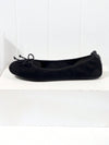 Step into Style: Women's Casual and Comfortable Lightweight All-Season Black Faux Suede Butterfly Knot Round Toe Flat Shoes