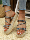 Colorful Woven Band Flat Sandals: Summer Holiday Espadrilles