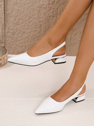 Chic and Comfortable: Pointed Toe Backless Pumps with Thick Heels