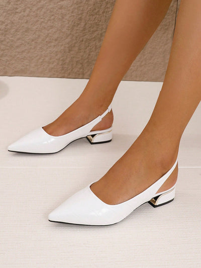 Chic and Comfortable: Pointed Toe Backless Pumps with Thick Heels