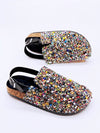 Sparkle and Shine: Rhinestone Glitter Flat Mules Women's Platform Sandals