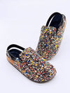 Sparkle and Shine: Rhinestone Glitter Flat Mules Women's Platform Sandals