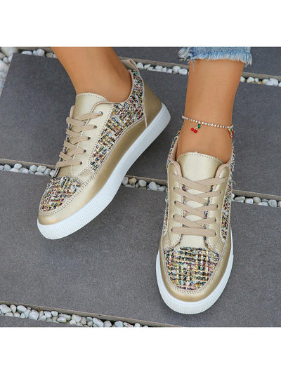 Golden Glitter White Sneakers: Sparkle and Shine in Style