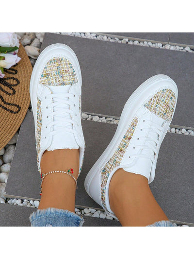 Golden Glitter White Sneakers: Sparkle and Shine in Style