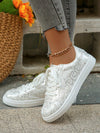 Stylish and Comfortable Gold Snake Print Sneakers for Women