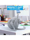 Whimsical White Cat Figurine: Resin Craft Ornament and Gift