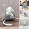 Whimsical White Cat Figurine: Resin Craft Ornament and Gift