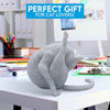 Whimsical White Cat Figurine: Resin Craft Ornament and Gift
