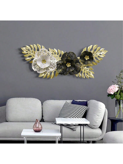 Luxurious Nordic Metal Flower Wall Hanging for TV Wall, Living Room, and Bedroom