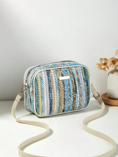 Chic and Stylish: Colorful Braided Single Shoulder Crossbody Bag for Women