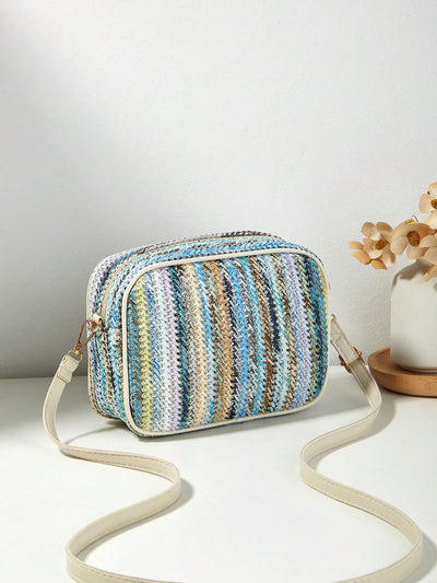 Chic and Stylish: Colorful Braided Single Shoulder Crossbody Bag for Women