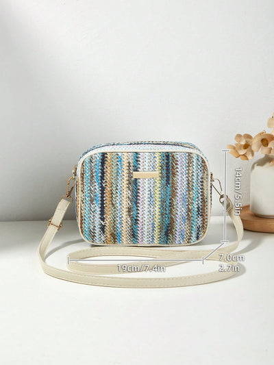 Chic and Stylish: Colorful Braided Single Shoulder Crossbody Bag for Women