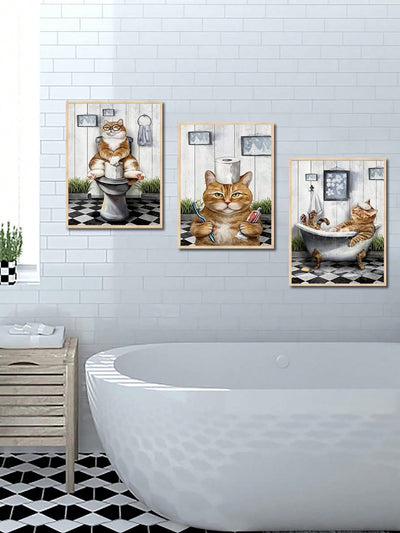 Whimsical Cats Reading Newspaper Canvas Posters - Perfect Wall Art for Any Room!