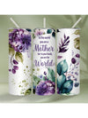 Floral and Mother Quote Stainless Steel Insulated Thermal Cup - Perfect Gift for Mom with Straw
