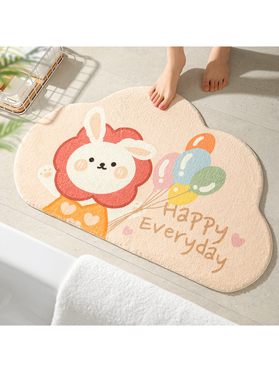 Colorful Cartoon Pattern Bathroom Mat: Absorbent & Non-Slip for Toilet, Bedroom, Entrance