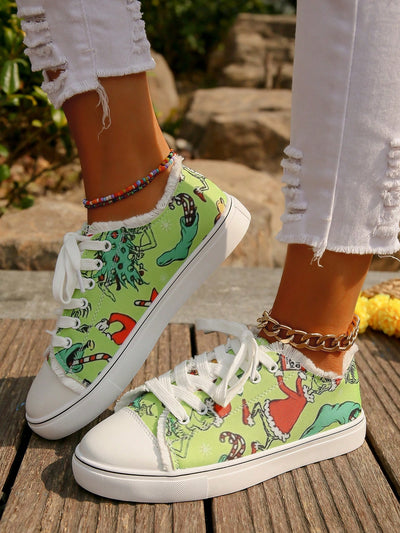 Cartoon Printed Sneakers for European and American Women